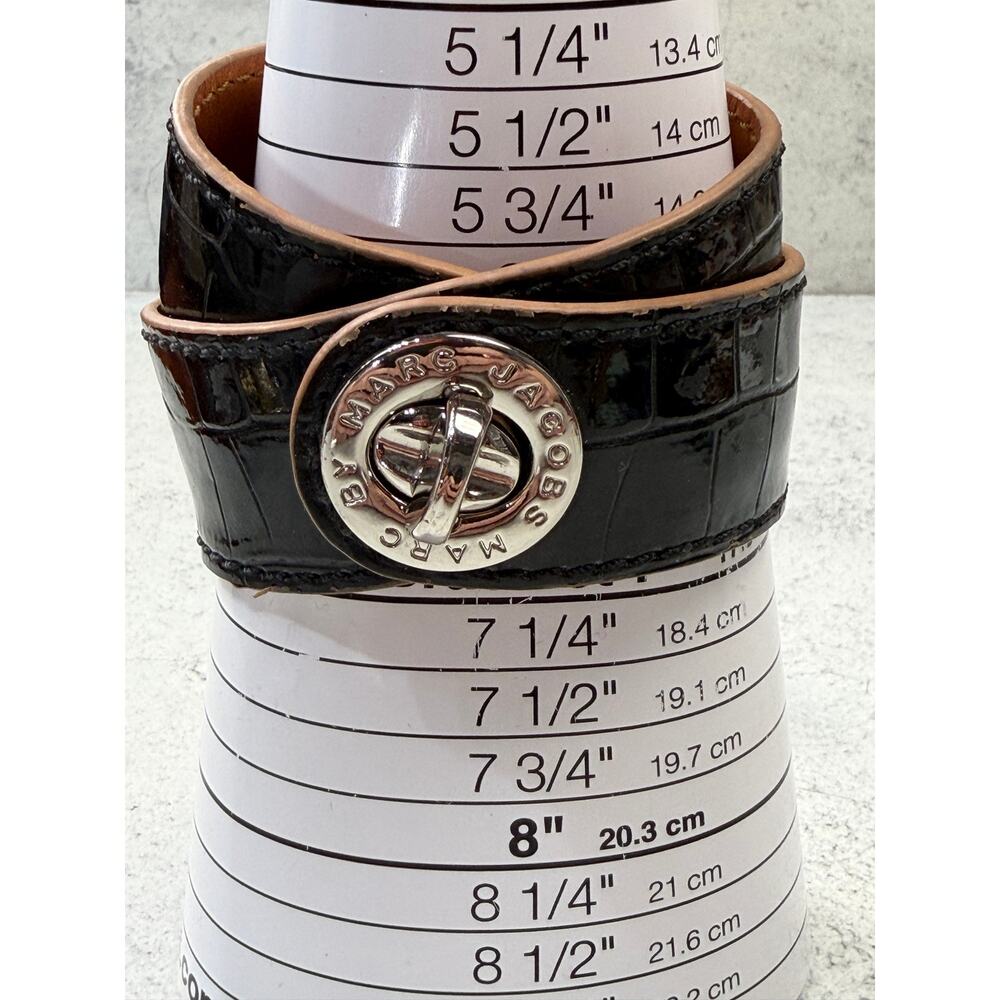 Marc Jacobs Black Cross Wrap Bracelet Silvertone Hardware - Picture 6 of 7